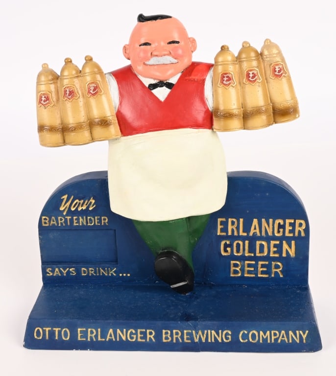 ERLANGER BEER CHALKWARE ADVERTISING STATUE (1 of 5)