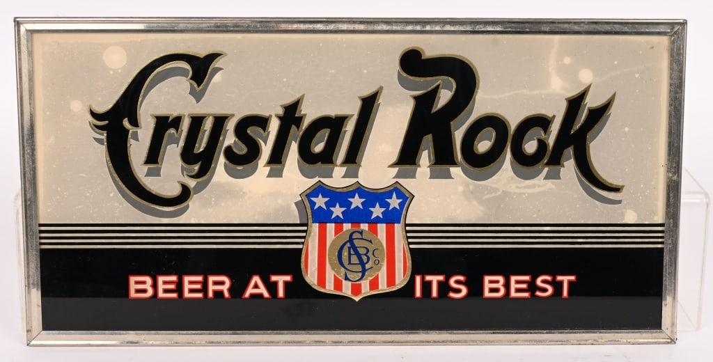 CRYSTAL ROCK BEER REVERSE GLASS SIGN (1 of 3)