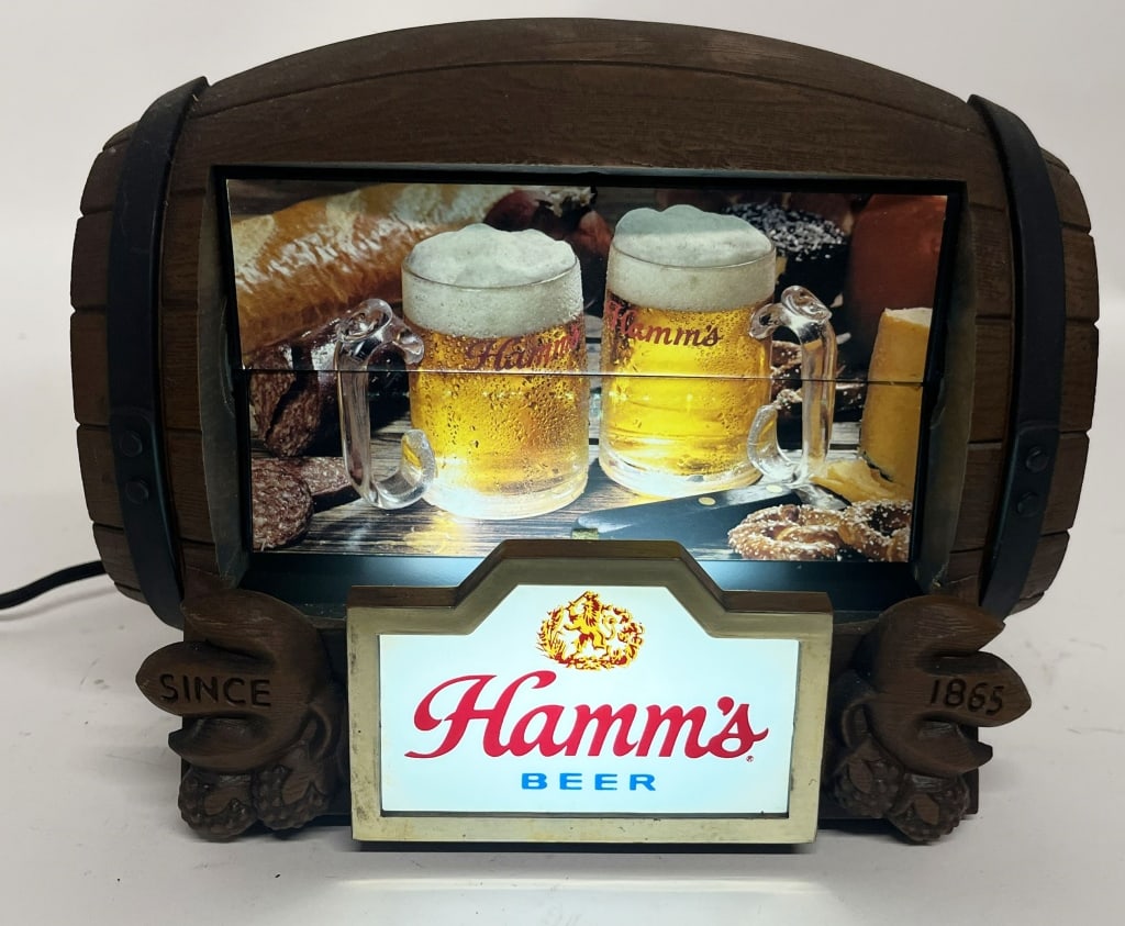 HAMM'S BEER BARREL ROTATING ELECTRIC SIGN (1 of 3)