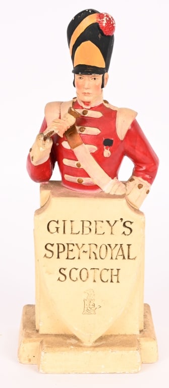 GILBEY'S SCOTCH CHALKWARE ADVERTISING STATUE (1 of 7)