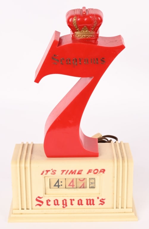 SEAGRAM'S 7 DECO ELECTRIC CLOCK (1 of 4)