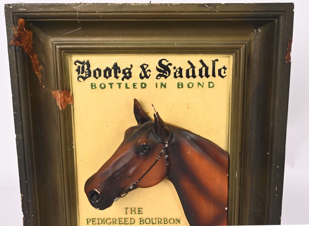 BOOTS & SADDLE BOURBON CHALKWARE PLAQUE - 2