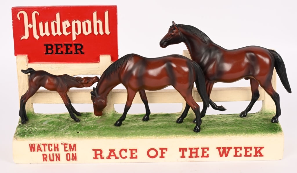 HUDEPOHL BEER CHALKWARE ADVERTISING STATUE (1 of 5)