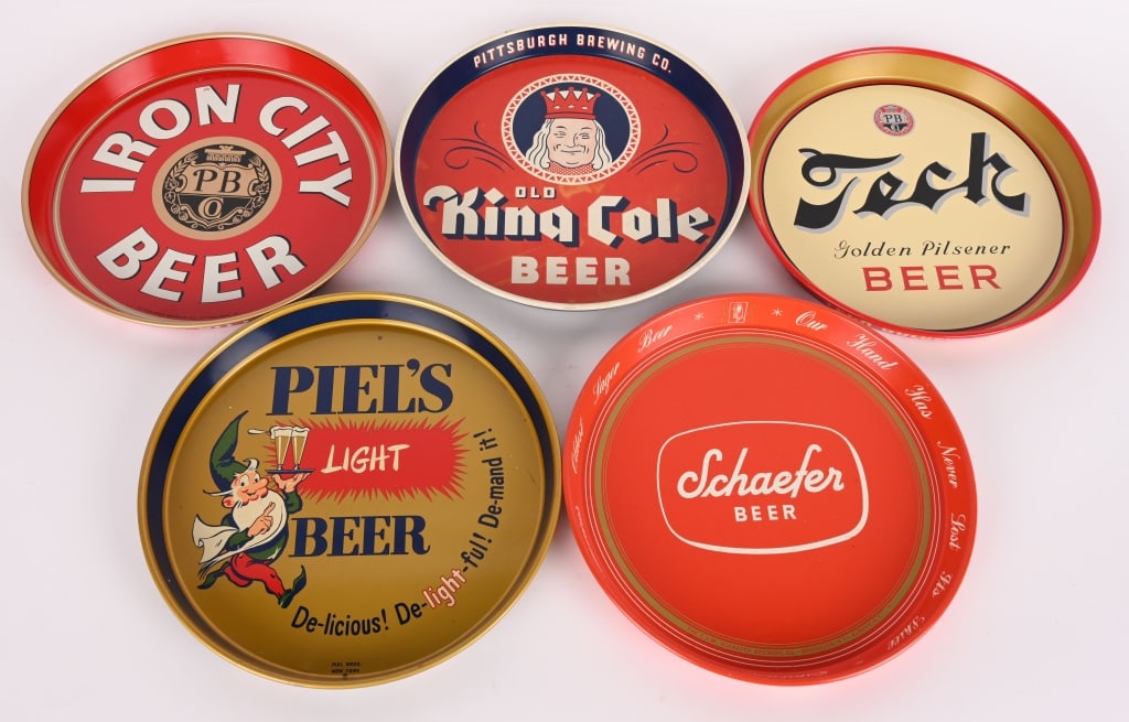 5- VINTAGE BEER SERVING TRAYS (1 of 7)