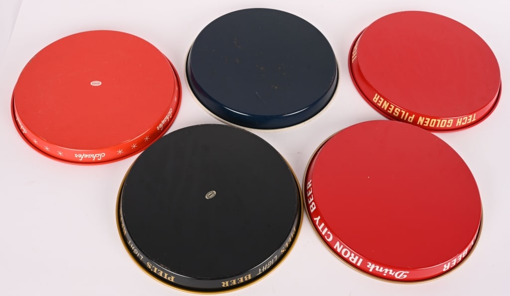 5- VINTAGE BEER SERVING TRAYS - 7