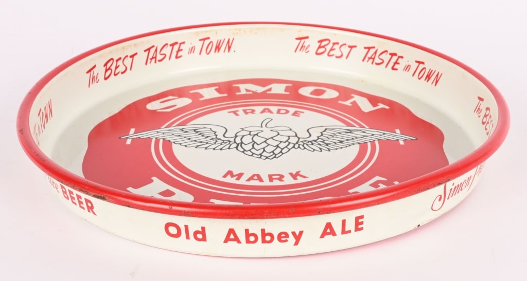 4- VINTAGE BEER SERVING TRAYS - 13