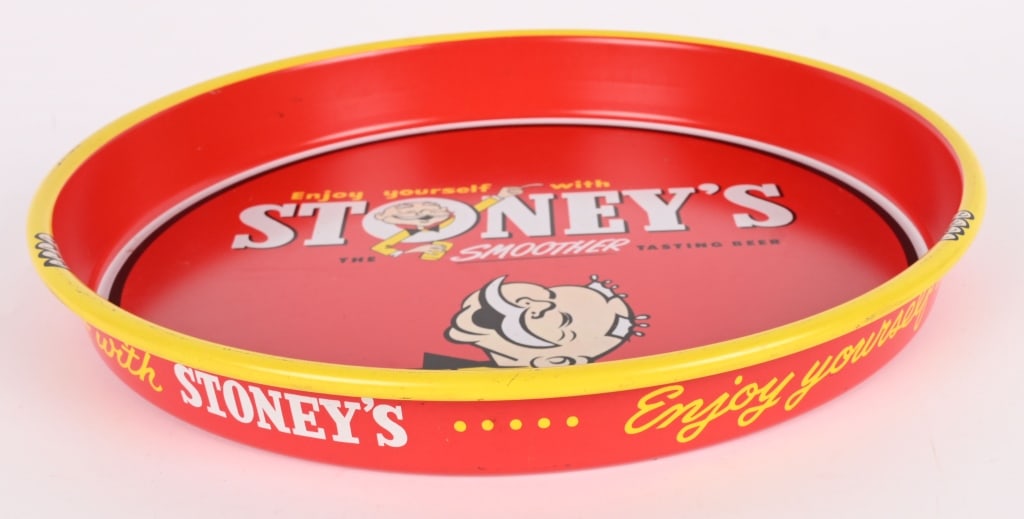 4- VINTAGE BEER SERVING TRAYS - 15