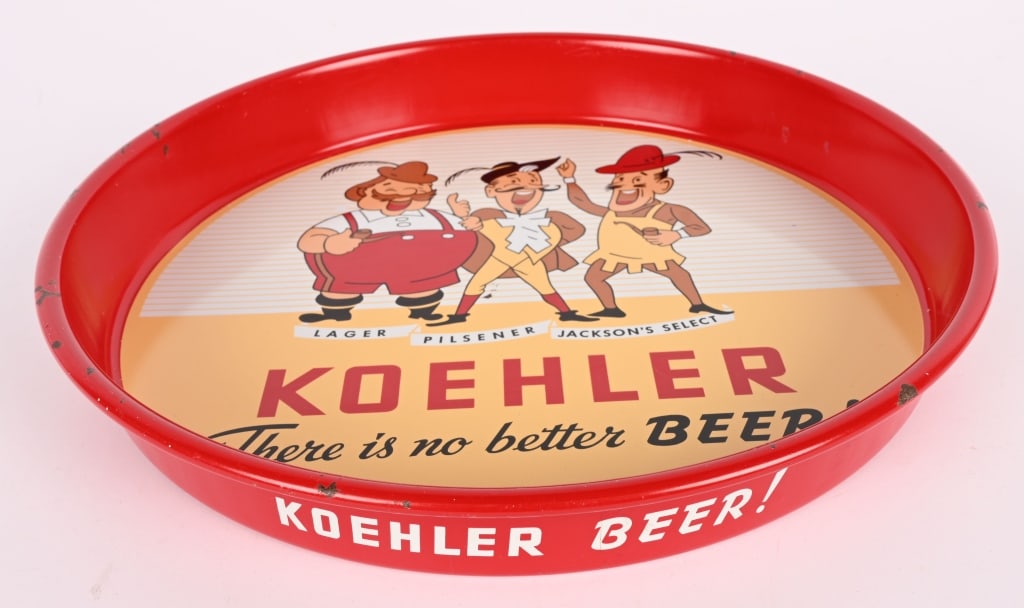 4- VINTAGE BEER SERVING TRAYS - 7