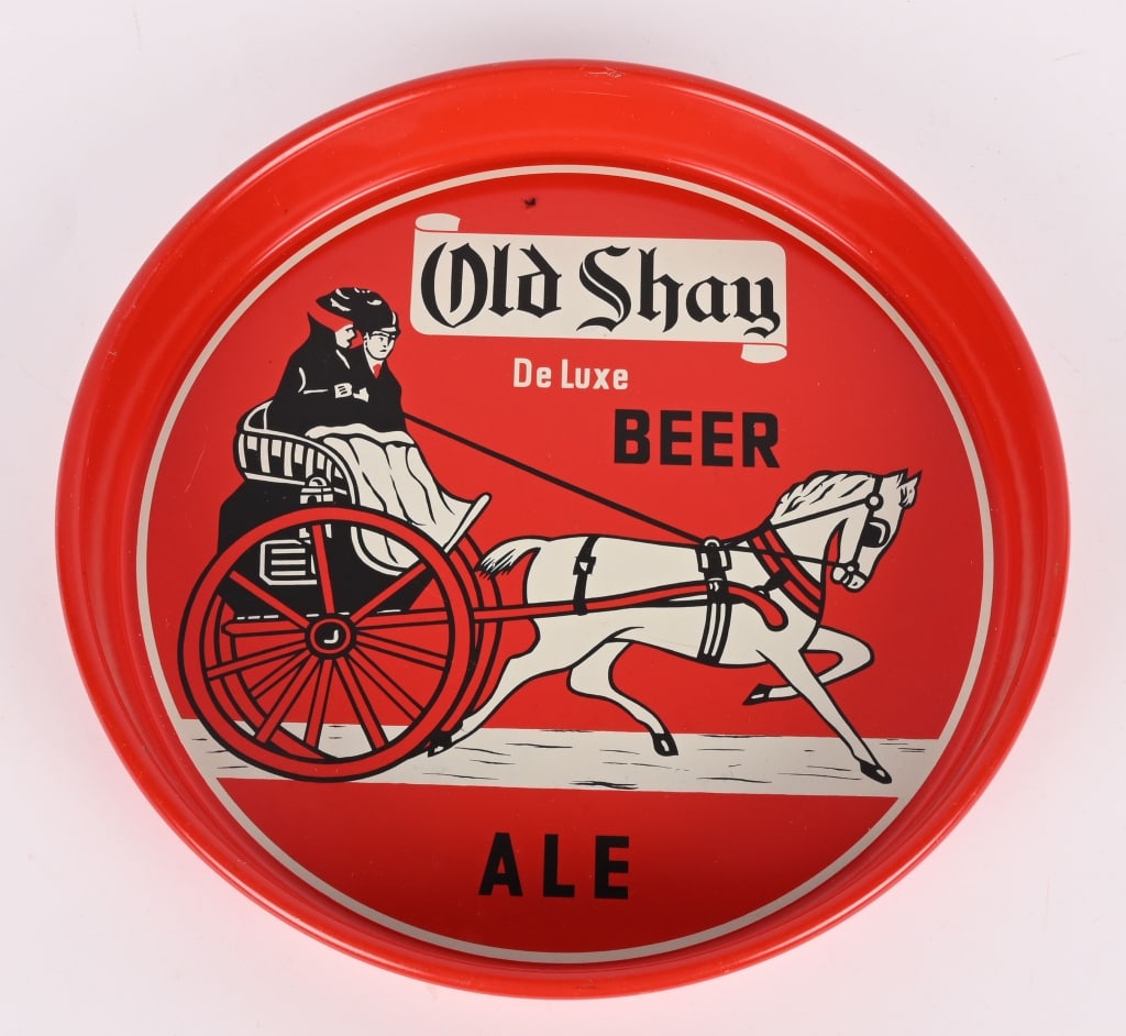 4- VINTAGE BEER SERVING TRAYS - 8