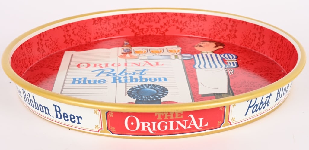 3- VINTAGE BEER SERVING TRAYS - 6