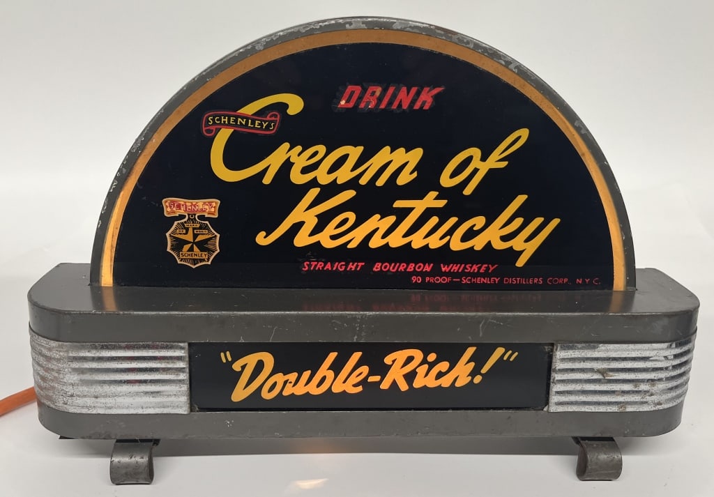 CREAM OF KENTUCKY BOURBON LIGHTED SHELF SIGN (1 of 2)