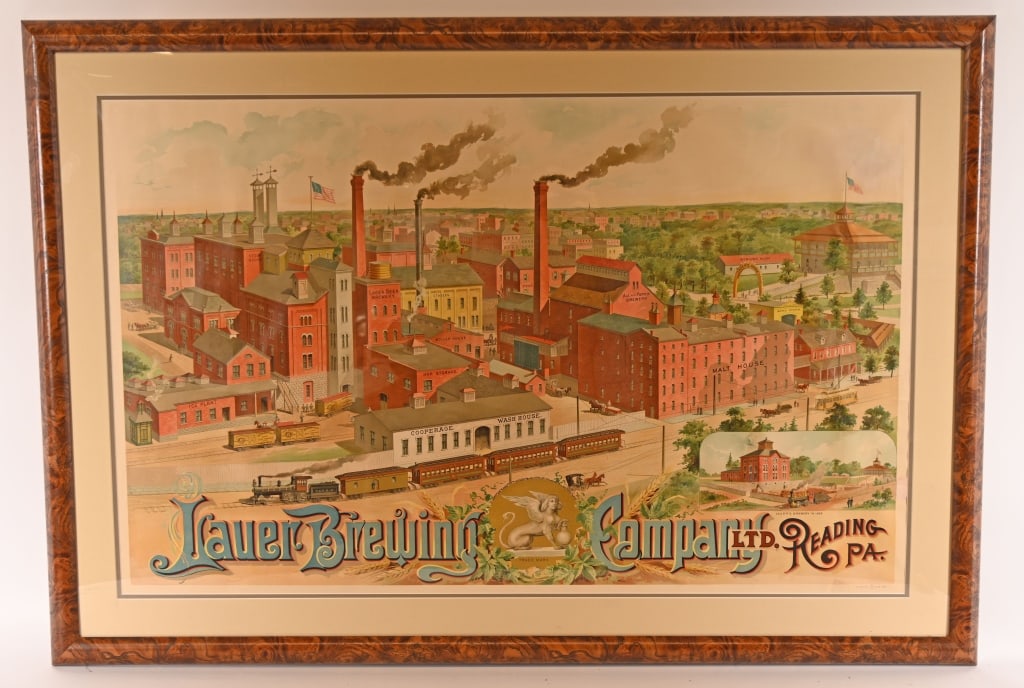 LAUER BREWING CO. LITHOGRAPH ADVERTISING (1 of 8)