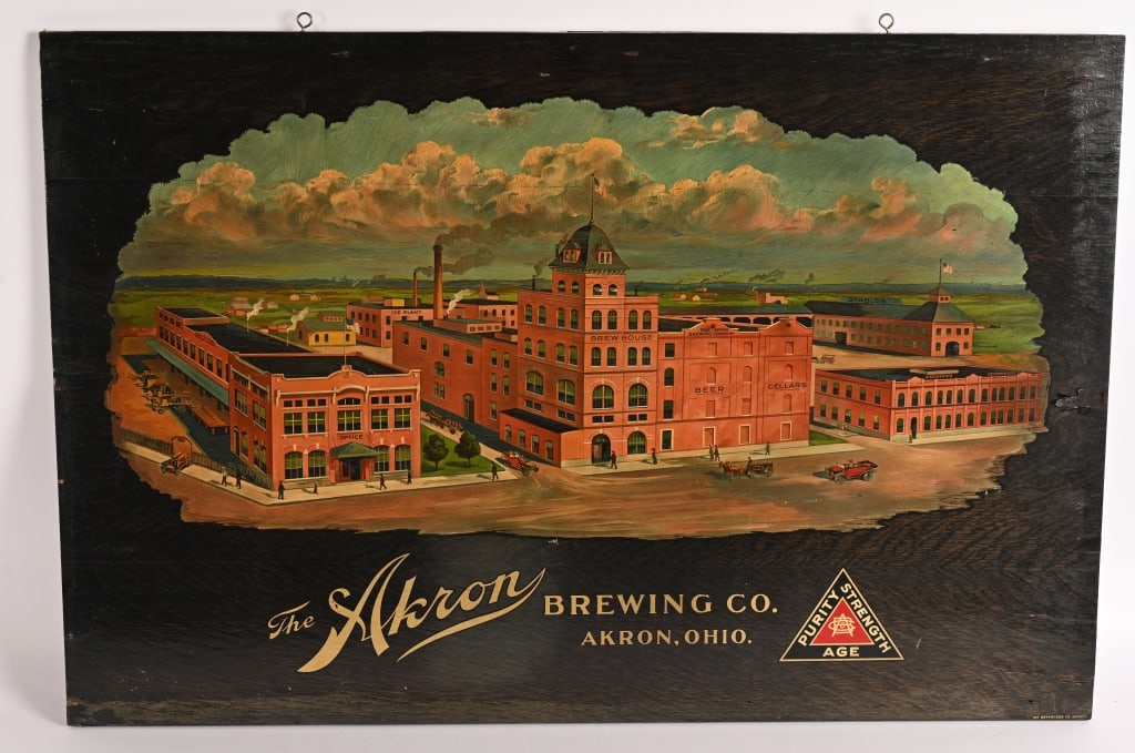 AKRON BREWING CO FACTORY WOODEN SIGN (1 of 7)