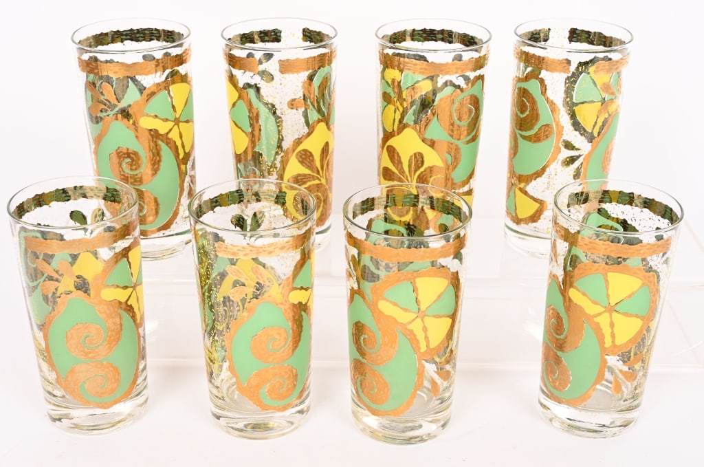 M.C.M. GEORGE BRIARD LEMON LINE HIGH BALL GLASSES (1 of 2)