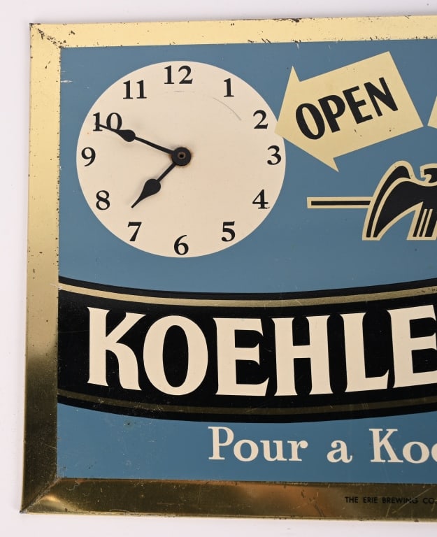 KOEHLER BEER TIN OPEN / CLOSE SIGN - 2