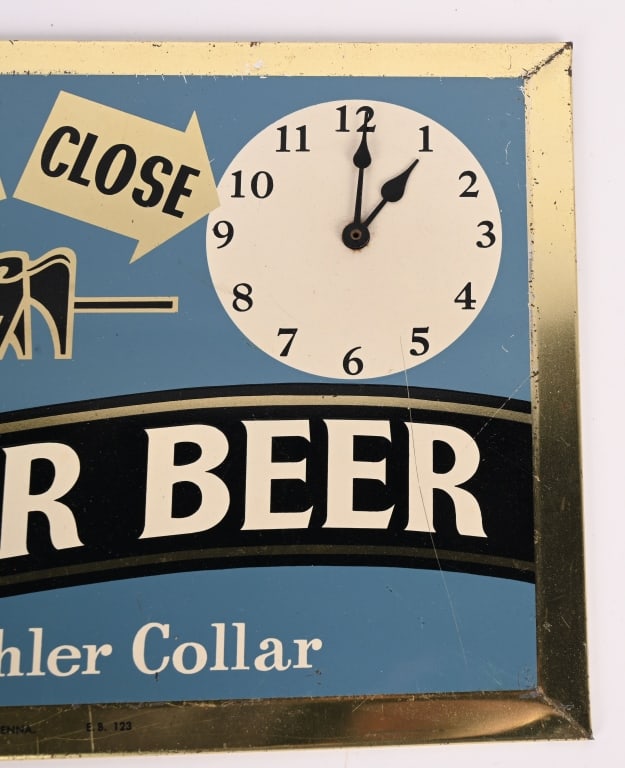 KOEHLER BEER TIN OPEN / CLOSE SIGN - 3