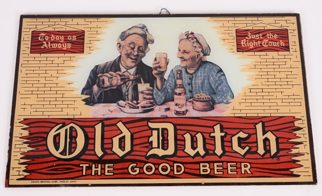 OLD DUTCH BEER GLASS SIGN (1 of 4)