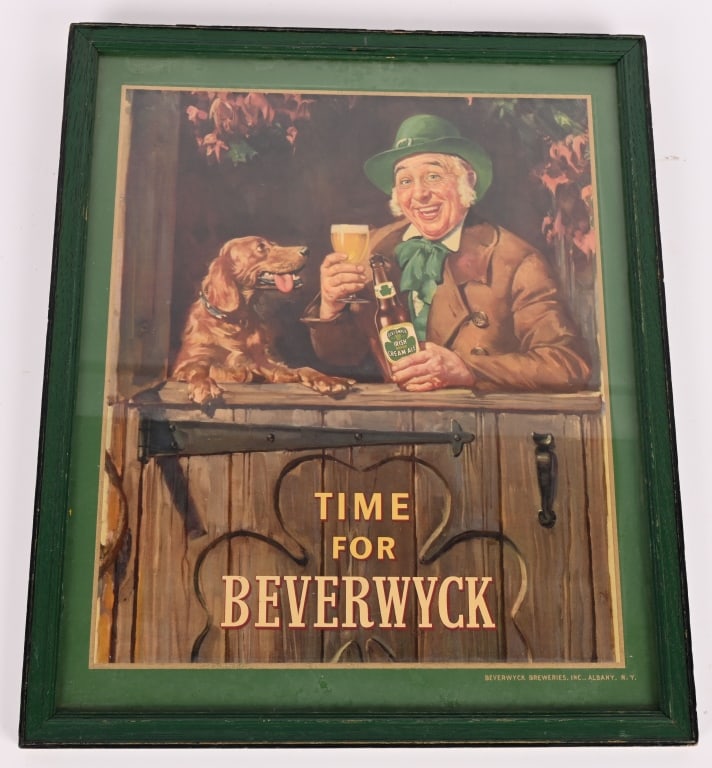 BEVERWYCK BEER FRAMED ADVERTISEMENT (1 of 3)