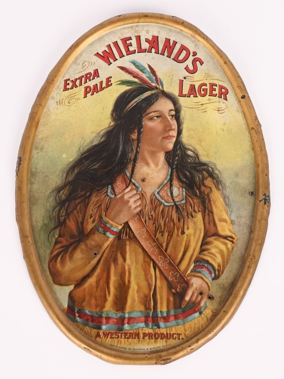 WIELAND'S EXTRA PALE LAGER TIN SELF FRAMED SIGN (1 of 8)