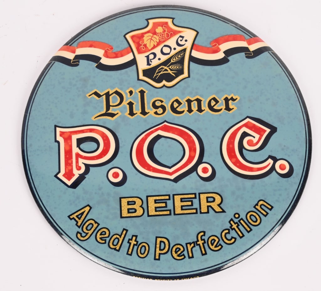 POC BEER TIN BUTTON SIGN - 3