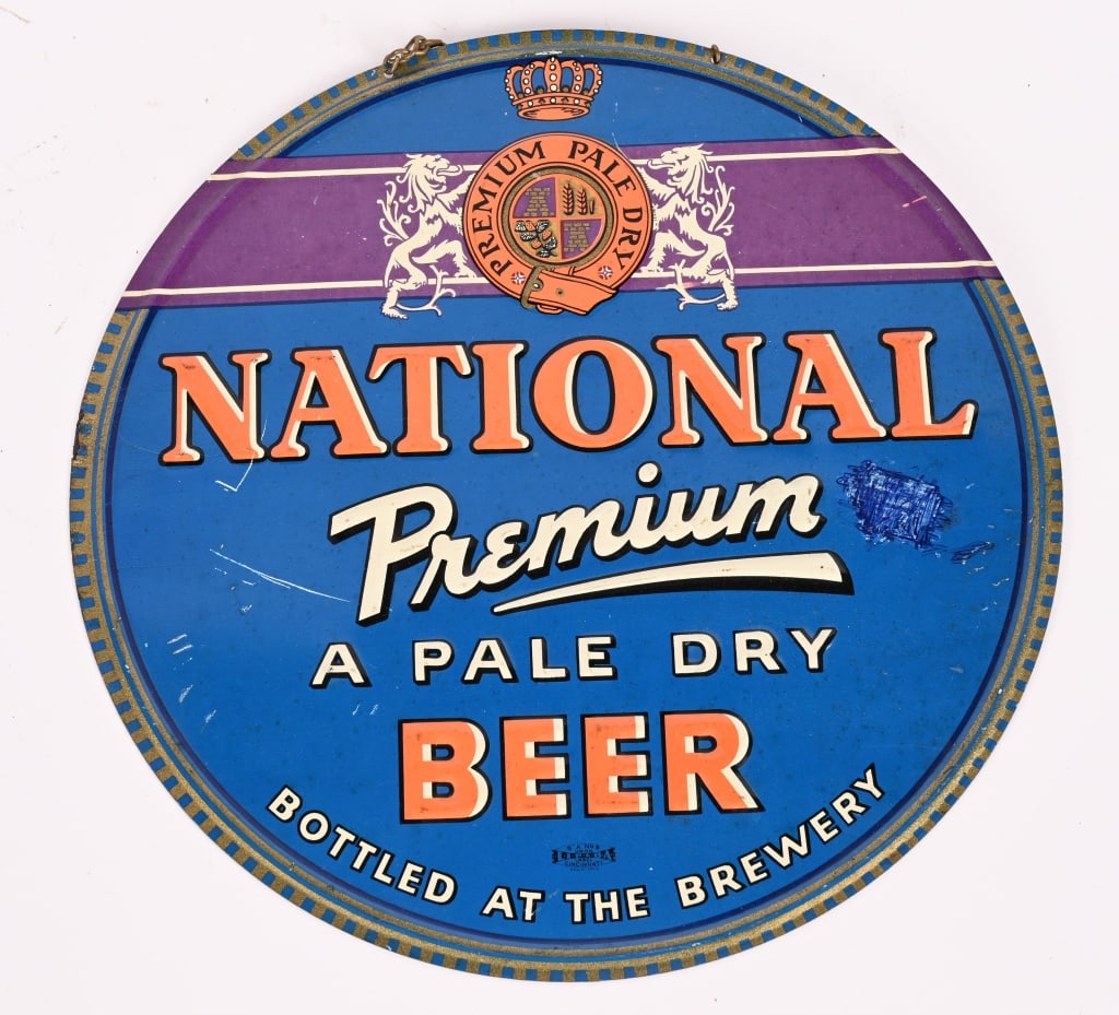 NATIONAL PREMIUM BEER EMBOSSED TIN SIGN (1 of 4)