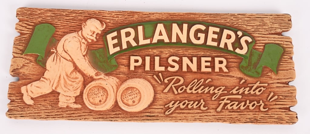 ERLANGER'S PILSNER BEER MASONITE SIGN (1 of 2)