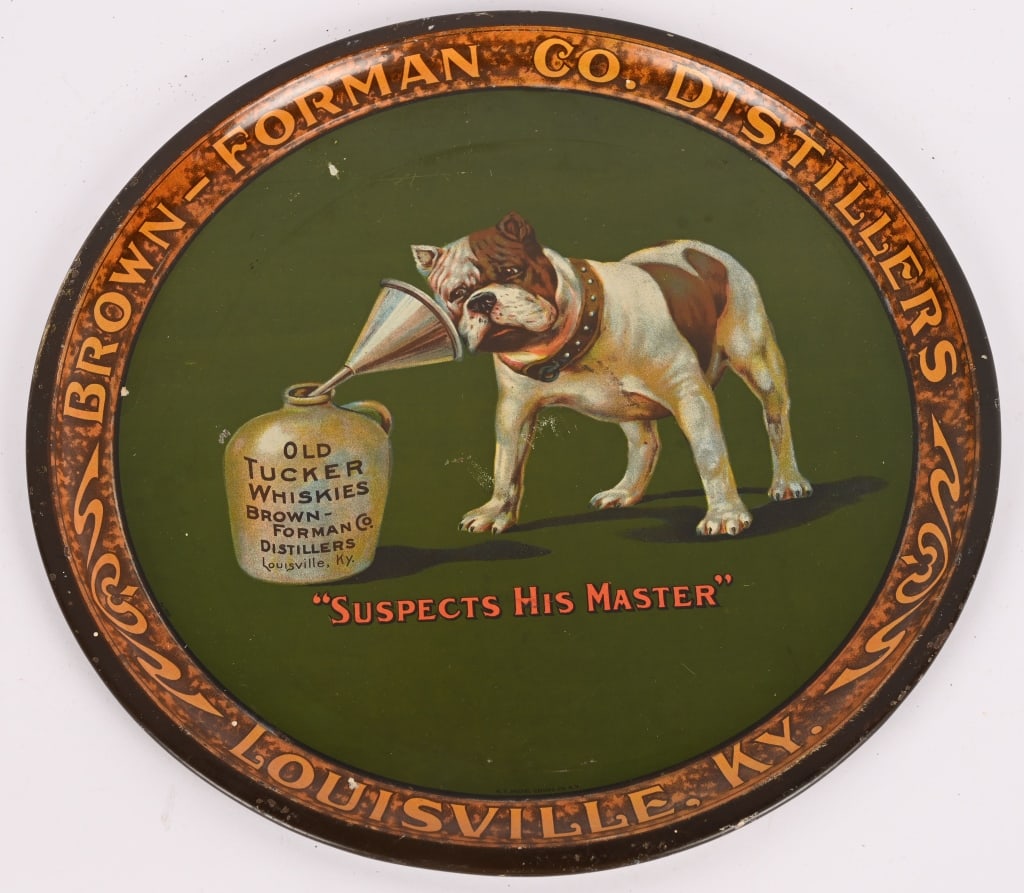OLD TUCKER WHISKIES ADVERTISING TRAY (1 of 4)