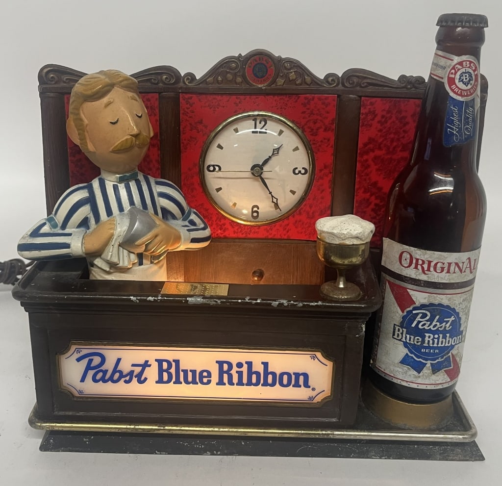 PABST BLUE RIBBON BARTENDER DISPLAY CLOCK (1 of 2)