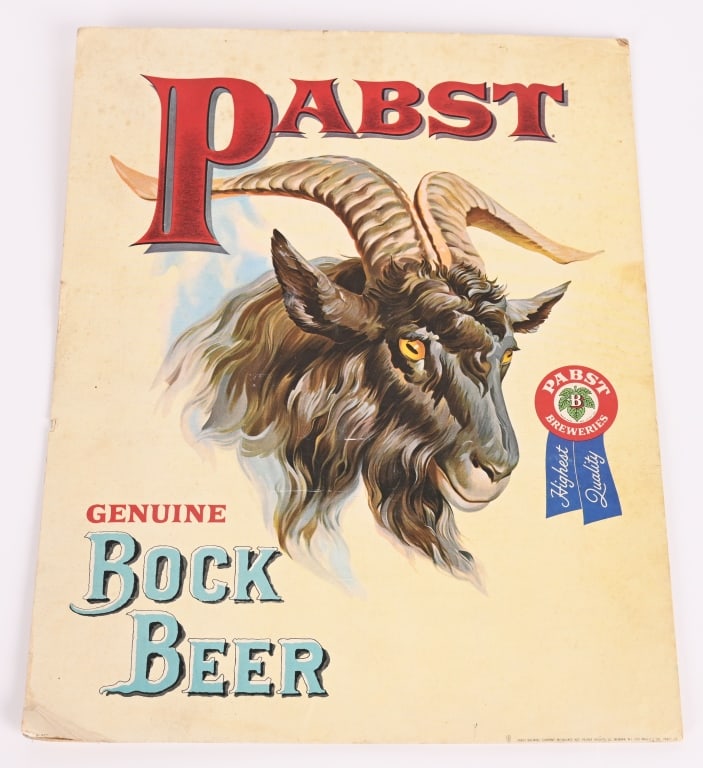 PABST BOCK BEER ADVERTISING SIGN (1 of 3)