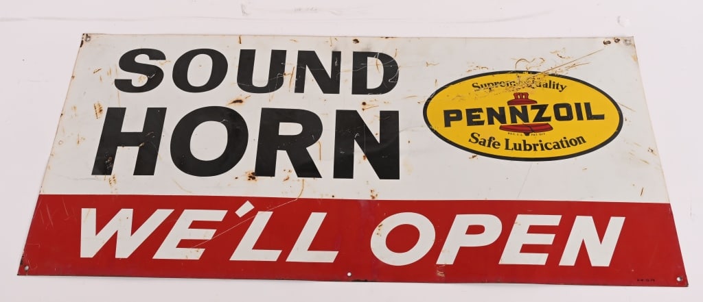 PENNZOIL SOUND HORN TIN SIGN (1 of 5)