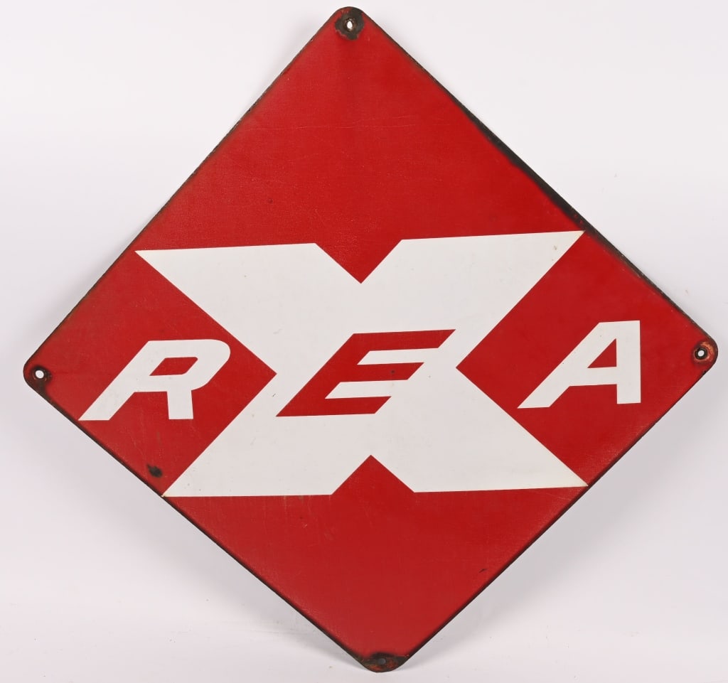 REA RAILWAY EXPRESS AGENCY PORCELAIN SIGN: SSP REA Railway Express Agency porcelain Sign. All original with nice color. Has some edge wear. 24"x24" Excellent