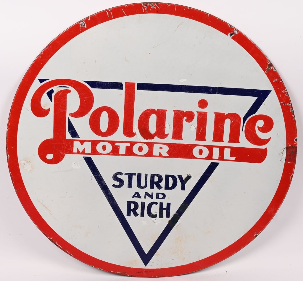 POLARINE MOTOR OIL DSP PORCELAIN SIGN (1 of 6)