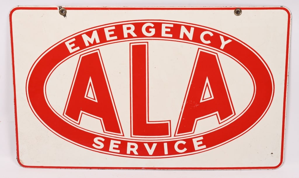 ALA EMERGENCY SERVICE DOUBLE SIDED PORCELAIN SIGN (1 of 2)