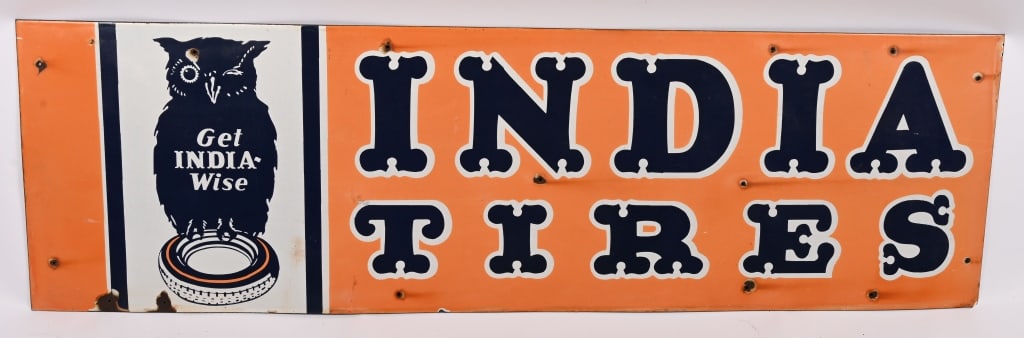 INDIA TIRES SINGLE SIDED PORCELAIN SIGN (1 of 4)