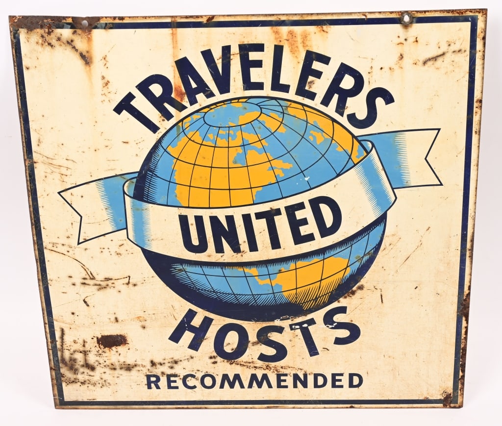 UNITED TRAVELERS HOSTS RECOMMENDED TIN SIGN (1 of 2)