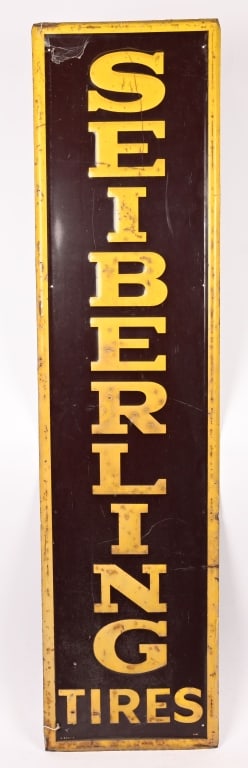 SEIBERLING TIRES EMBOSSED TIN SIGN (1 of 4)