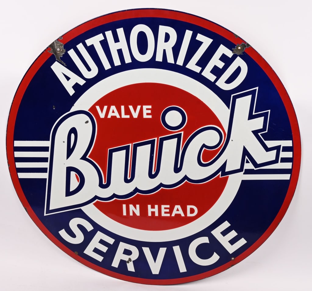 BUICK AUTHORIZED SERVICE DSP PORCELAIN SIGN (1 of 4)