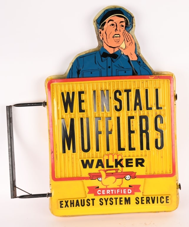 WALKER MUFFLER MOLDED PLASTIC FLANGE SIGN (1 of 6)