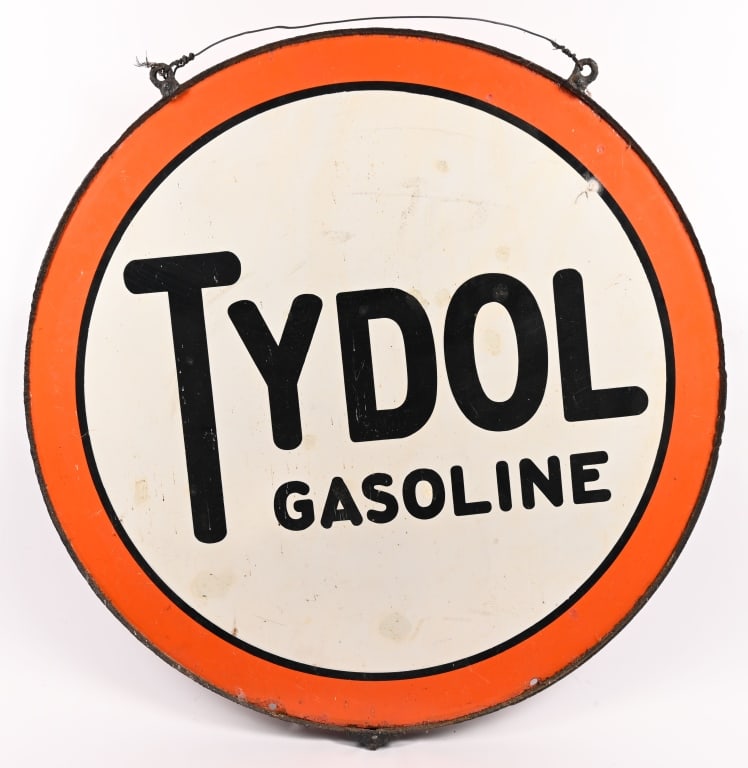 TYDOL GASOLINE DOUBLE SIDED PORCELAIN SIGN (1 of 6)