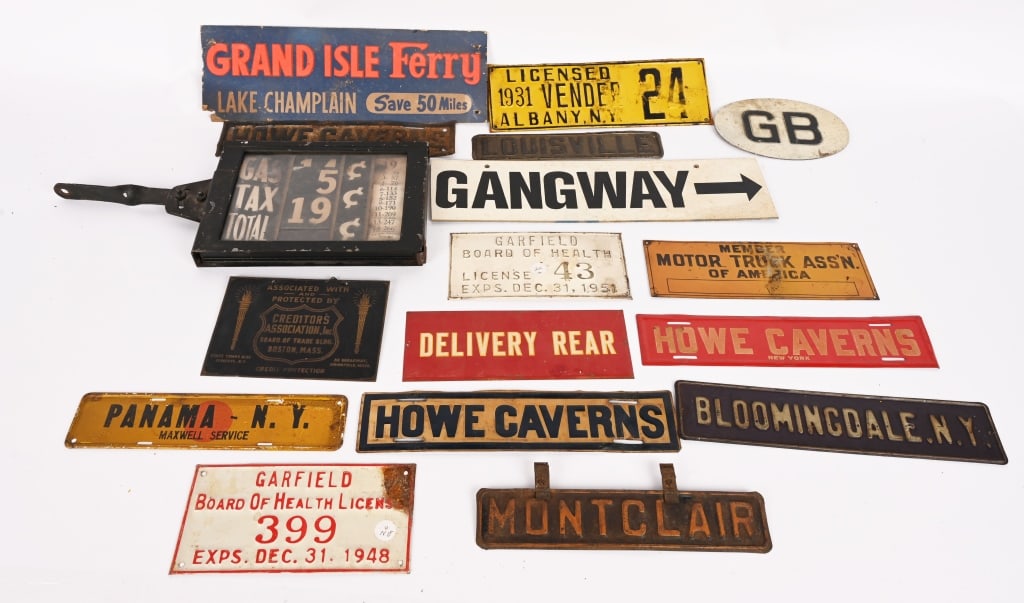 LOT OF 15 TIN SIGNS & GAS PUMP PRICE SIGN (1 of 7)