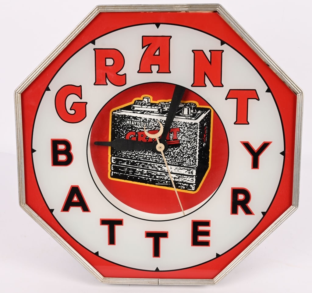 GRANT BATTERY NEON CLOCK (1 of 3)
