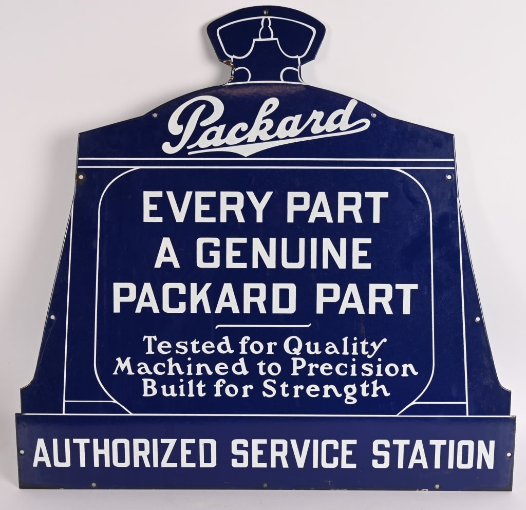 PACKARD AUTHORIZED SERVICE PORCELAIN SIGN (1 of 2)