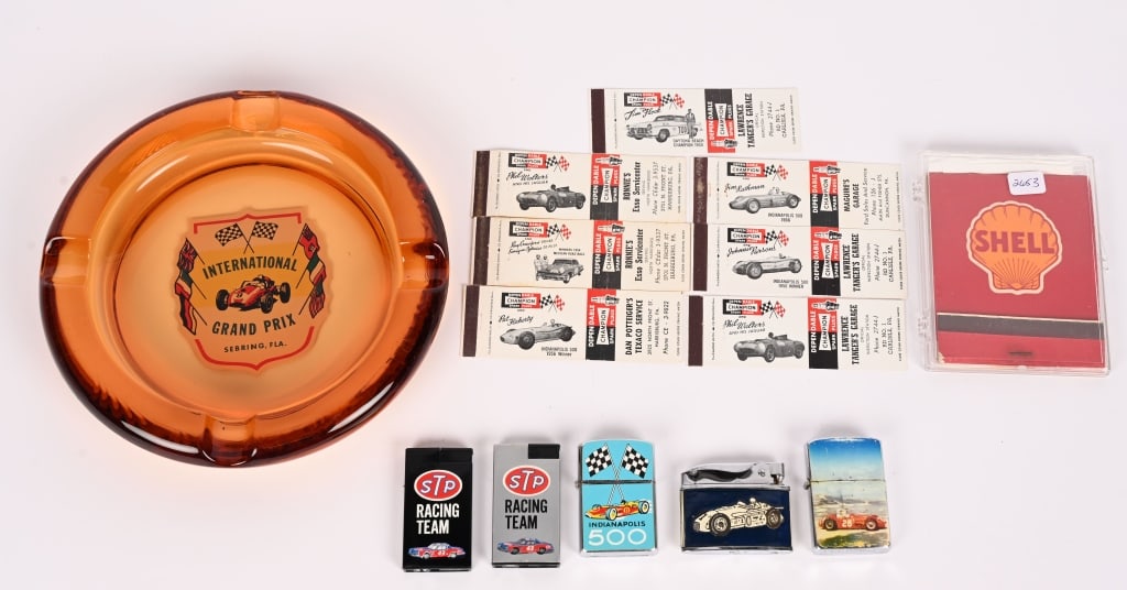 CAR RACE MEMORABILIA LIGHTERS, ASH TRAY & MORE (1 of 5)