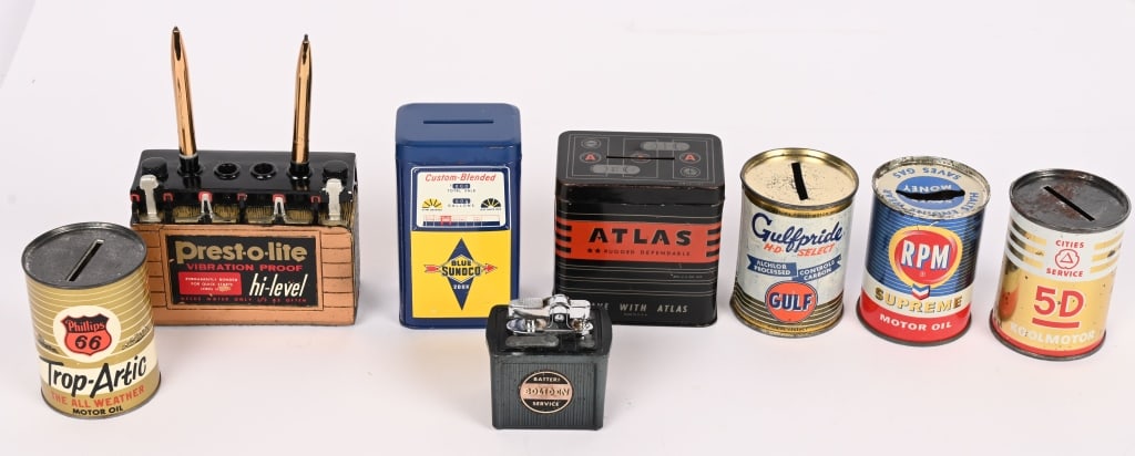 8- AUTOMOTIVE ADVERTISING ITEMS, TIN BANKS & MORE (1 of 7)