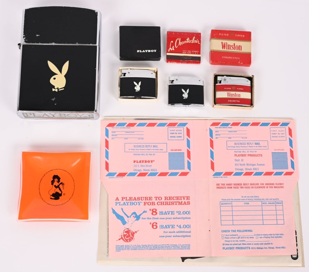 VINTAGE PLAYBOY LIGHTER & ASHTRAY LOT (1 of 8)