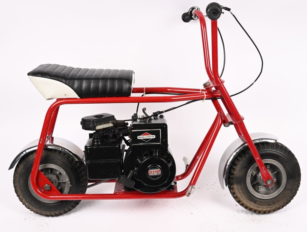 RUTTMAN MINI BIKE: Ruttman Mini Bike. Restored condition. 3HP Briggs Straton Engine. Still has good compression. This collection of mini bikes have just come out of long term storage. They have been cleaned and checked 