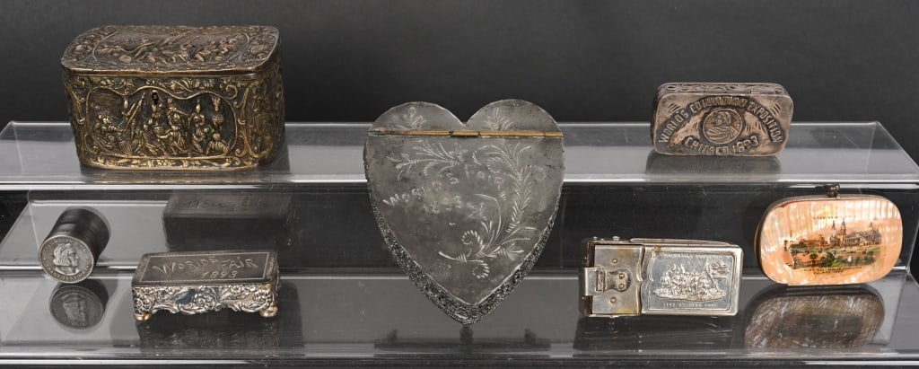 6 COLUMBIAN EXPOSITION TRINKET BOXES - 11