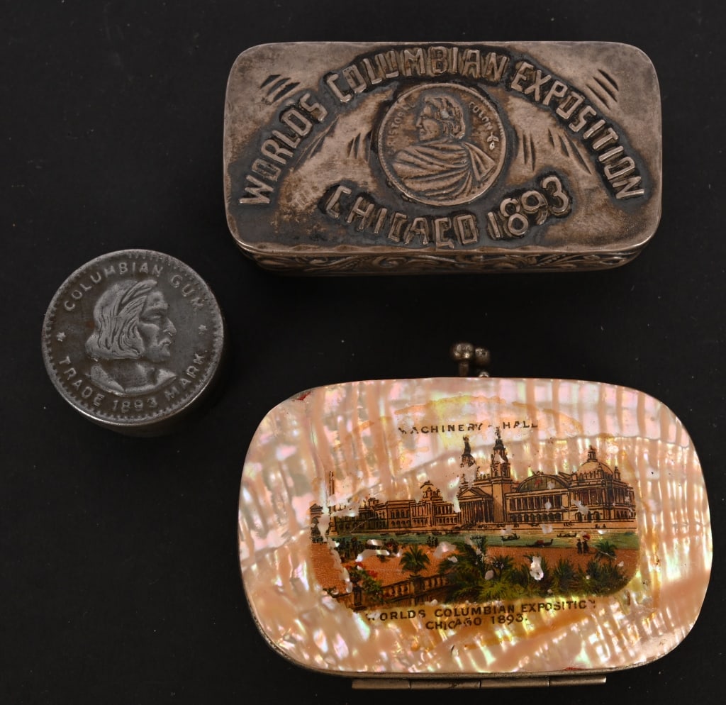 6 COLUMBIAN EXPOSITION TRINKET BOXES - 9