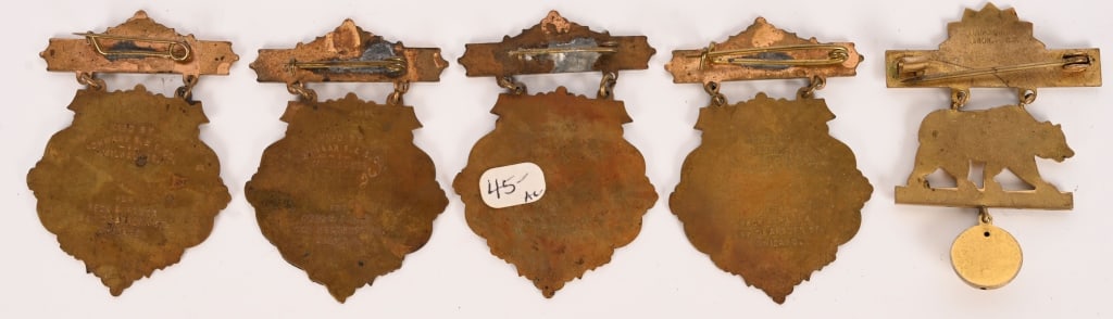 7 COLUMBIAN EXPOSITION STATE BADGES - 6