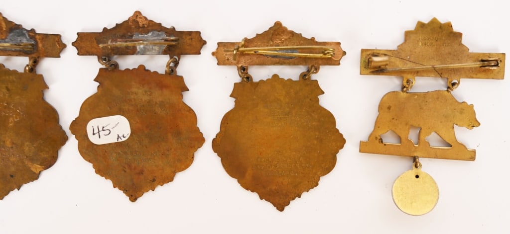 7 COLUMBIAN EXPOSITION STATE BADGES - 8